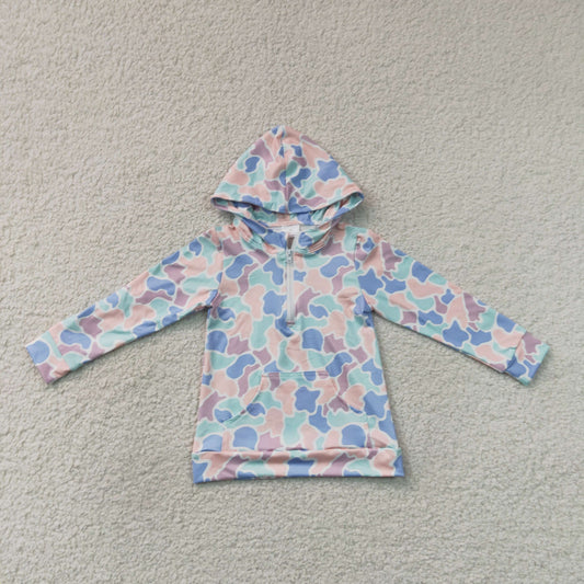 Baby Boys Kids Long Sleeves Pocket Hoodie Zipper Shirt Camo Tops RTS