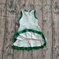 Baby Girl Sleeveless Green Plaid Ruffle Shorts Yoga Active Dress RTS