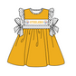 ( Moq 5 ) Baby Girls Toddler Short Sleeves Team Knee Length Orange Dress