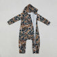 Sibling Baby Boys Infant Long Sleeves Southern Camo Print Zipper Hoodie Rompers RTS