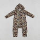 Baby Boys Infant Long Sleeves Camo Zipper Hoodie Southern Romper RTS