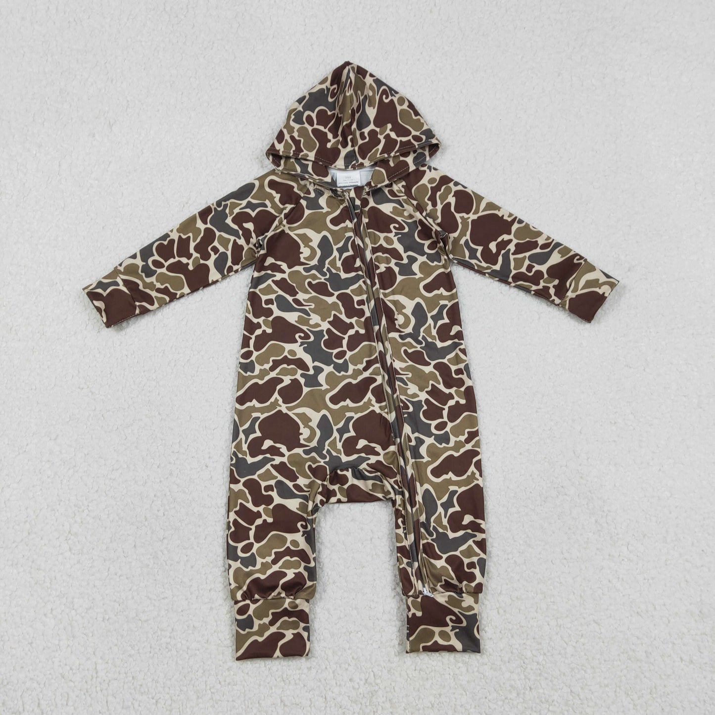 Baby Boys Infant Long Sleeves Camo Zipper Hoodie Southern Romper RTS