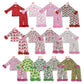 Sibling Baby Girl Fur Long Sleeves Buttons Shirt Pants Christmas Pajamas Sets RTS