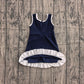 ( No moq ) Preorder Baby Girls Kids Sleeveless Shorts Scallop Navy Dress Yoga Active Clothes