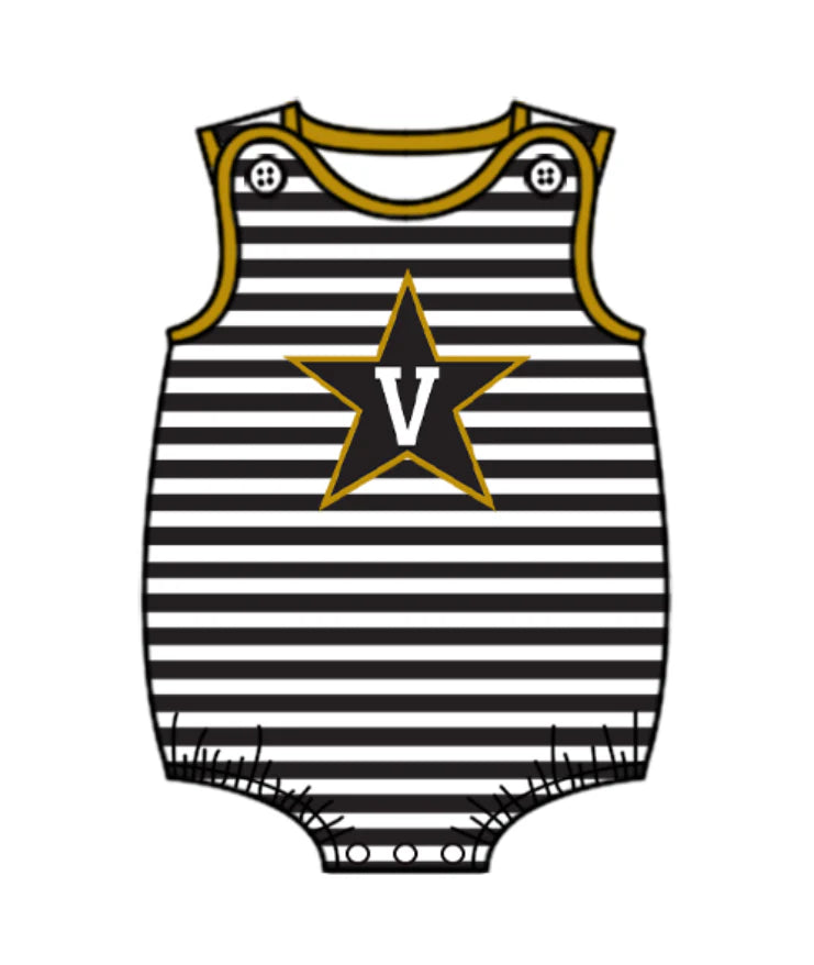 ( Moq 5 ) Baby Boys Infant Sleeveless Star Stripes Team Bubble Romper