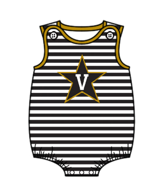 ( Moq 5 ) Baby Boys Infant Sleeveless Star Stripes Team Bubble Romper