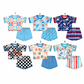 Baby Boy Girl Short Sleeves Flower Flags Smile Sibling Set ( Moq 5 Each Style ) 2.24