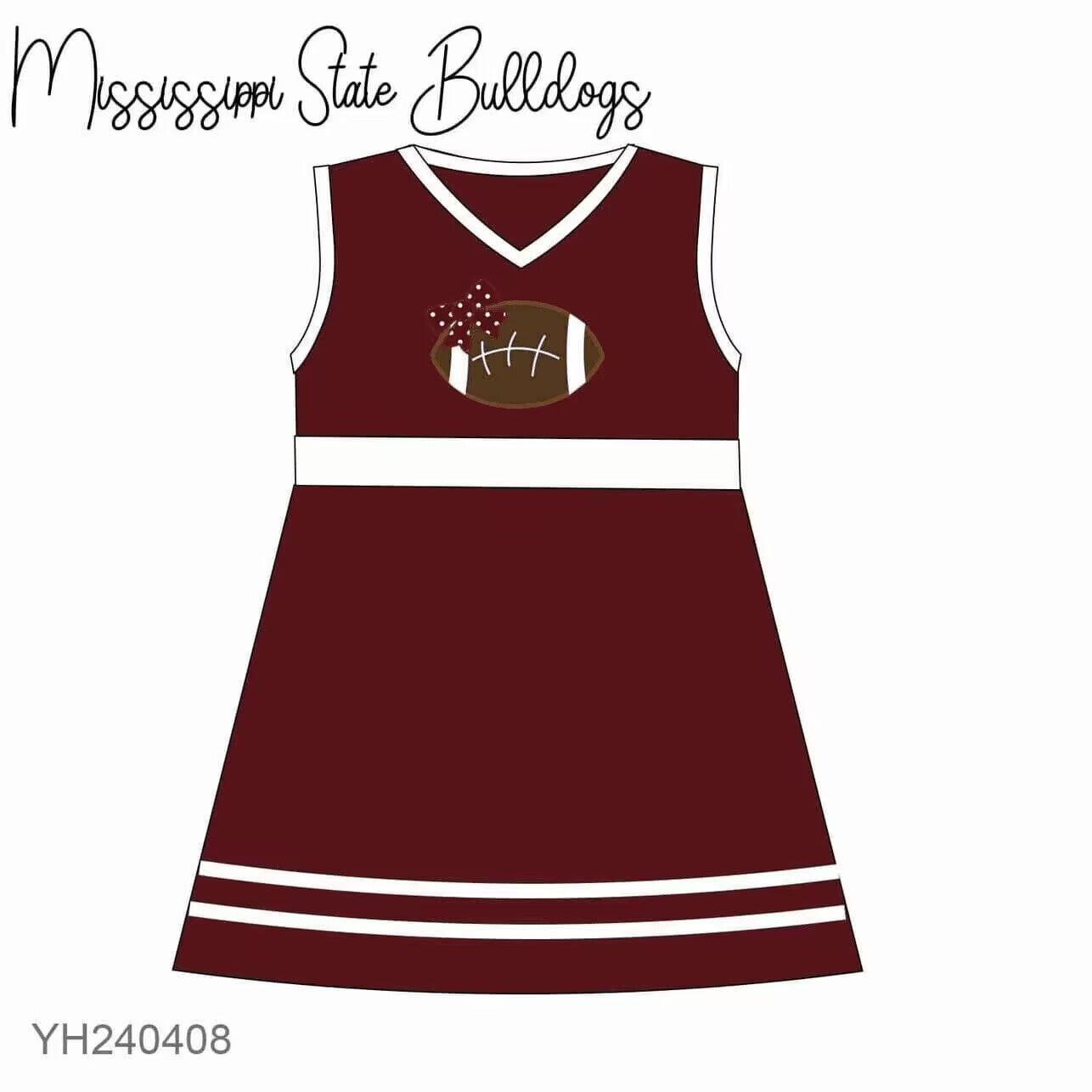 Baby Girl Football Team Sleeveless Brown Dress