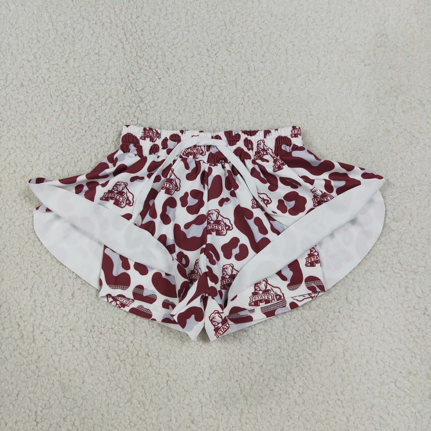 Baby Girls Kids Leopard Dogs Team Yoga Active Ruffle Shorts Bottom RTS