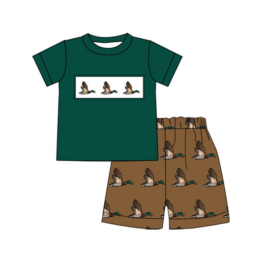 Moq 3 Pre-order BSSO0736 Baby Boy Short Sleeves Shirt Ducks Shorts Summer Set