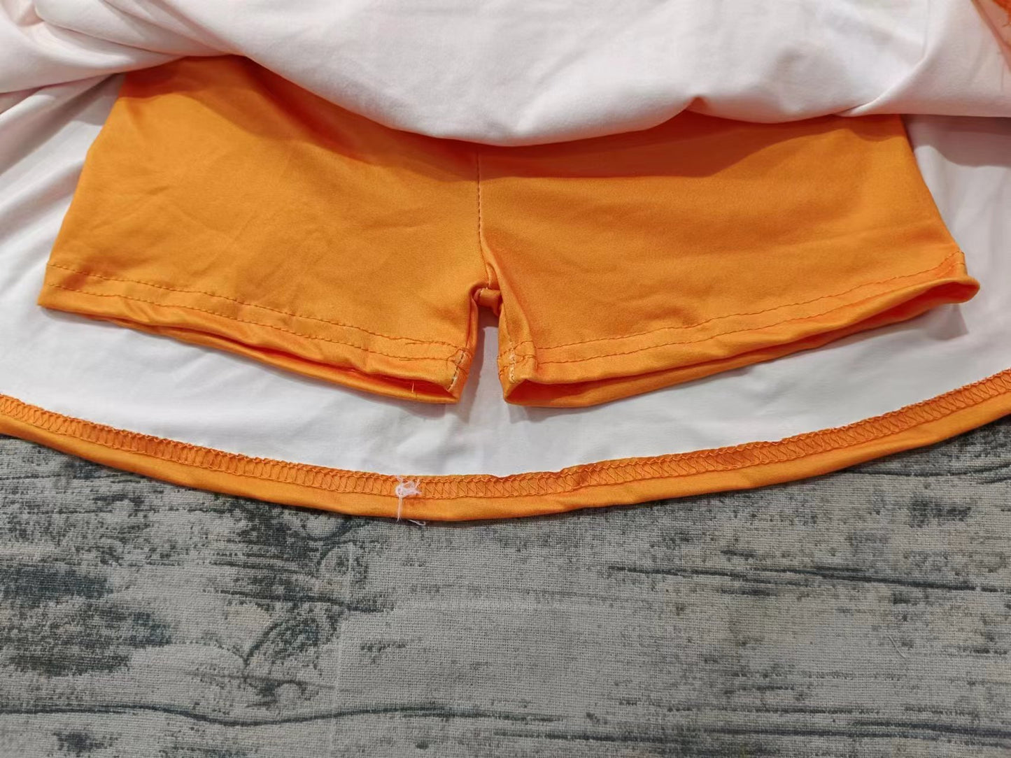 Baby Girl Sleeveless Tops Orange Skirt Shorts Team Clothes Set Moq 5