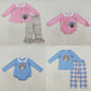 Baby Boy Girl Long Sleeves Embroidery turkey Sibling Thanksgiving Fall Romper Set RTS