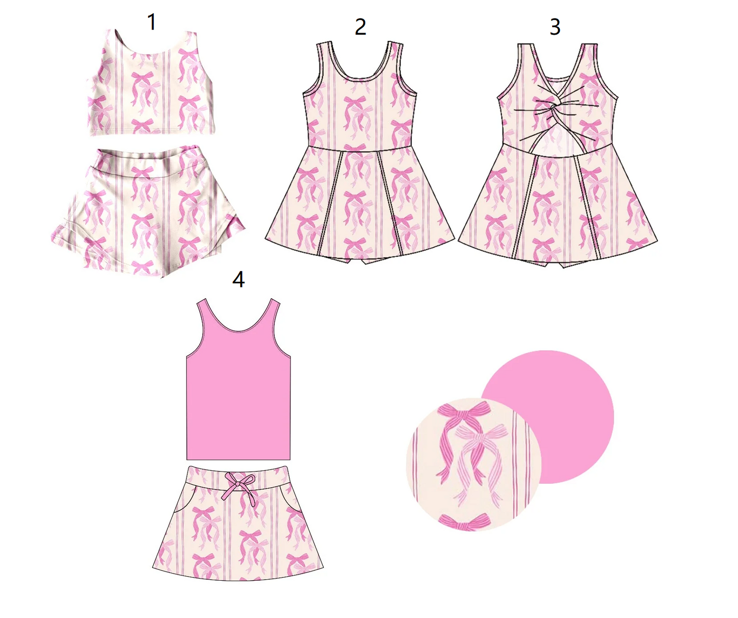 Baby Girl Sleeves Bows Sibling Dress Set ( Moq 5 Each Style ) 1.16