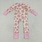 Baby Girl Long Sleeves Bows Pumpkins Zipper Fall Pink Romper RTS