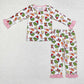 Baby Girl Long Sleeves Christmas Green Face Shirt Pants Pajamas Clothes Bamboo Set