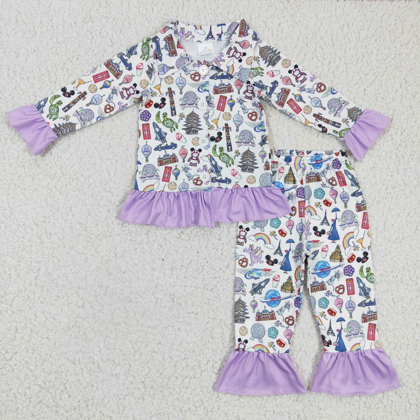 Promotion Baby Girl Long Sleeves Cartoon Twirl Dress