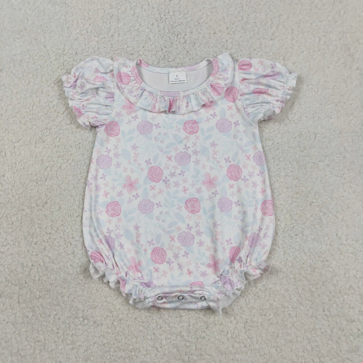 Sibling Baby Girls Kids Short Sleeves Flower Ruffle Romper Dress Summer Clothes RTS