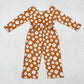 Baby Girl Long Sleeves Pocket Flower Fall Buttons Jumpsuit