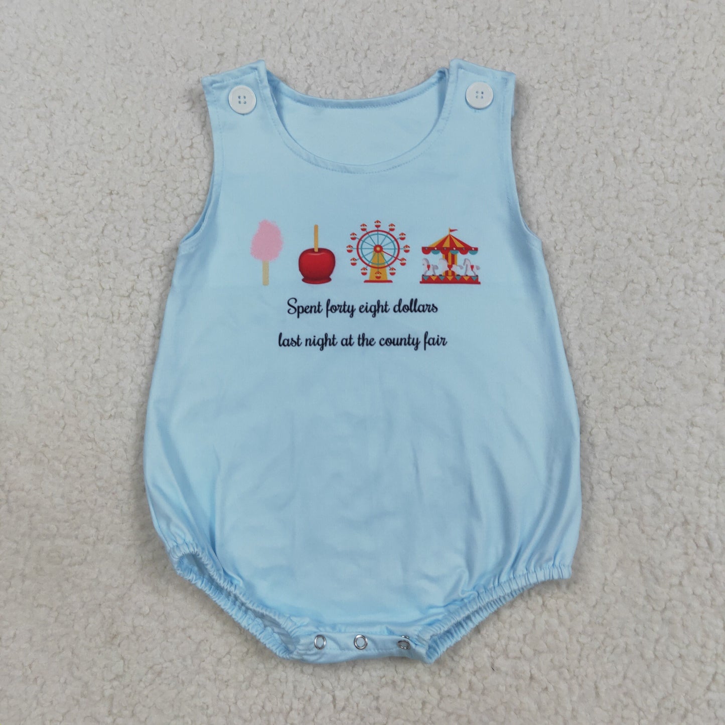 Baby Boy Sleeveless Bubble Blue Romper RTS