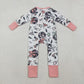 Baby Girl Long Sleeves Happy New Year Bows Ruffle Zipper Romper RTS