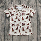 Baby Boy Short Sleeves Dogs Buttons Polo Shirt Tops RTS