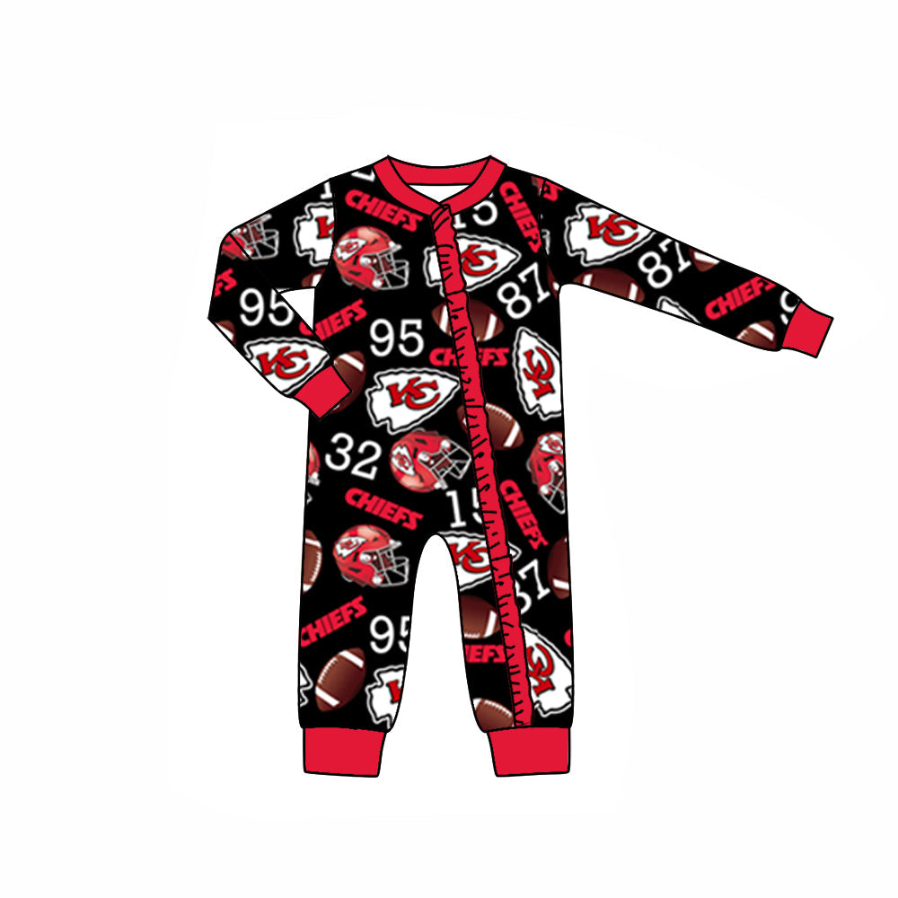 Baby Girl Long Sleeves KC Team Fall Sleeper Zipper Romper