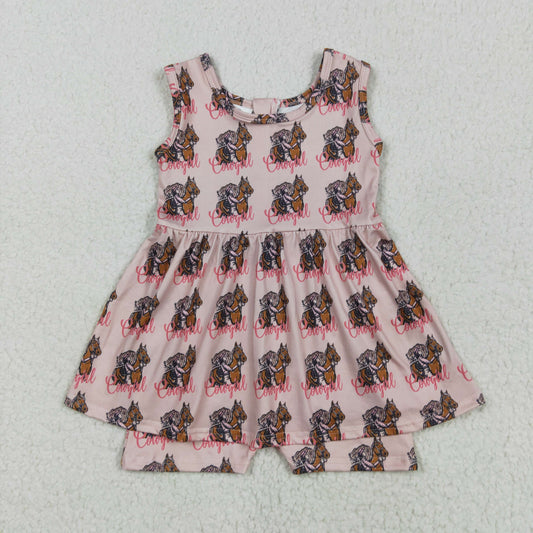 Baby Girl Toddler Sleeveless Cowgirl Western Skort Jumpsuit RTS