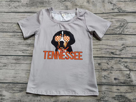 ( Moq 5  ) Baby Boy Kids Short Sleeves Dog Team Grey Shirt Tops