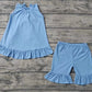 Baby Girl Blue Cotton Summer Set