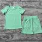 Baby Boys Kids Green Short Sleeves Shirt Pockets Shorts Summer Clothes Set RTS