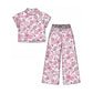 ( Moq 5 ) Preorder Baby Girls Kids Camo Shirt Pockets Pants Rabbits Easter Set Pink Clothes