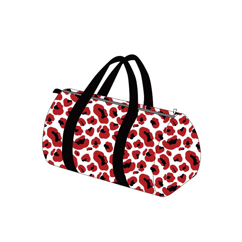 ( Moq 5 ) Preorder Toddler Kids Adult Black Red Leopard Travel Package Gym Bag