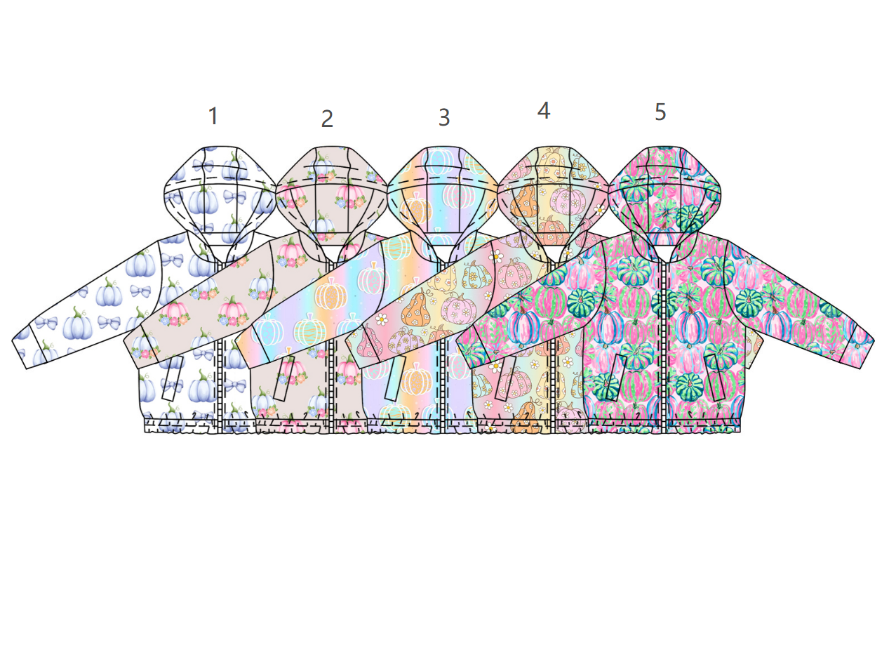 ( Moq 5 Each Style ) Sibling Baby Girls Kids Long Sleeves Pumpkins Hoodie Pockets Shirts Fall Clothes