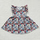 Promotion Western Baby Girl Cow Floral Short Sleeves Dress