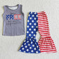 Promotion July 4th Baby Girl Bell Pants Set