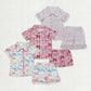 Baby Girl Short Sleeves Bows Buttons Shirt Shorts Sibling Pajamas Set  RTS