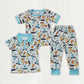 Baby Boy Rabbit Easter Rabbits Sibling Blue Shirt Pajamas Set Clothes RTS