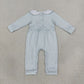 Baby Boy Infant Embroidery turkey Pumpkin Plaid Romper Fall Clothes RTS