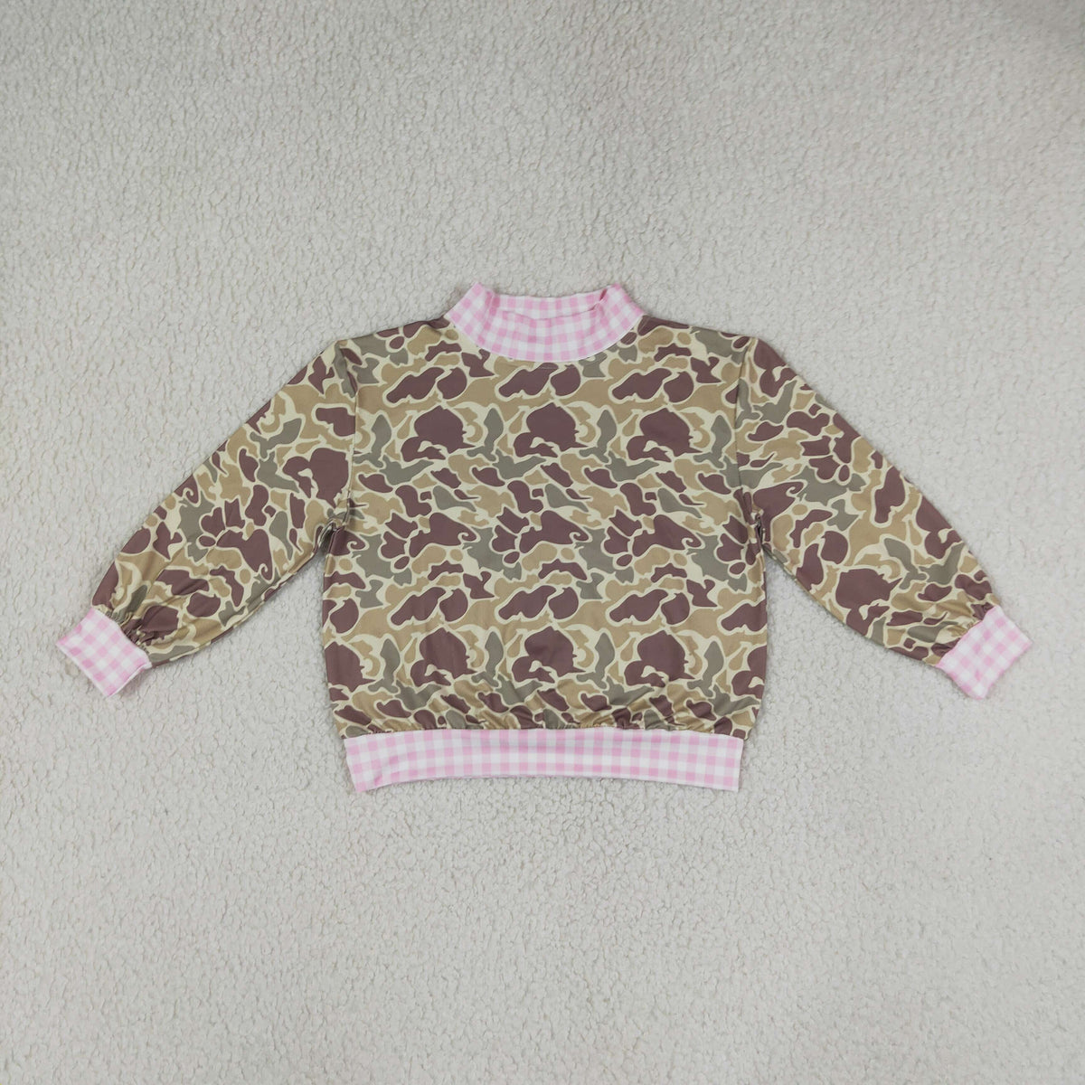 Baby Girls Toddler Long Sleeves Pink Plaid Shirt Tops Camo Clothes RTS