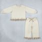 Sibling Baby Girls Kids Long Sleeves Shirts Pockets Pants Sets Sweatsuit‌ Cotton Clothes RTS