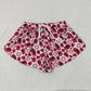 Adult Women Red Leopard A Team Yoga Active Ruffle Shorts Bottom RTS