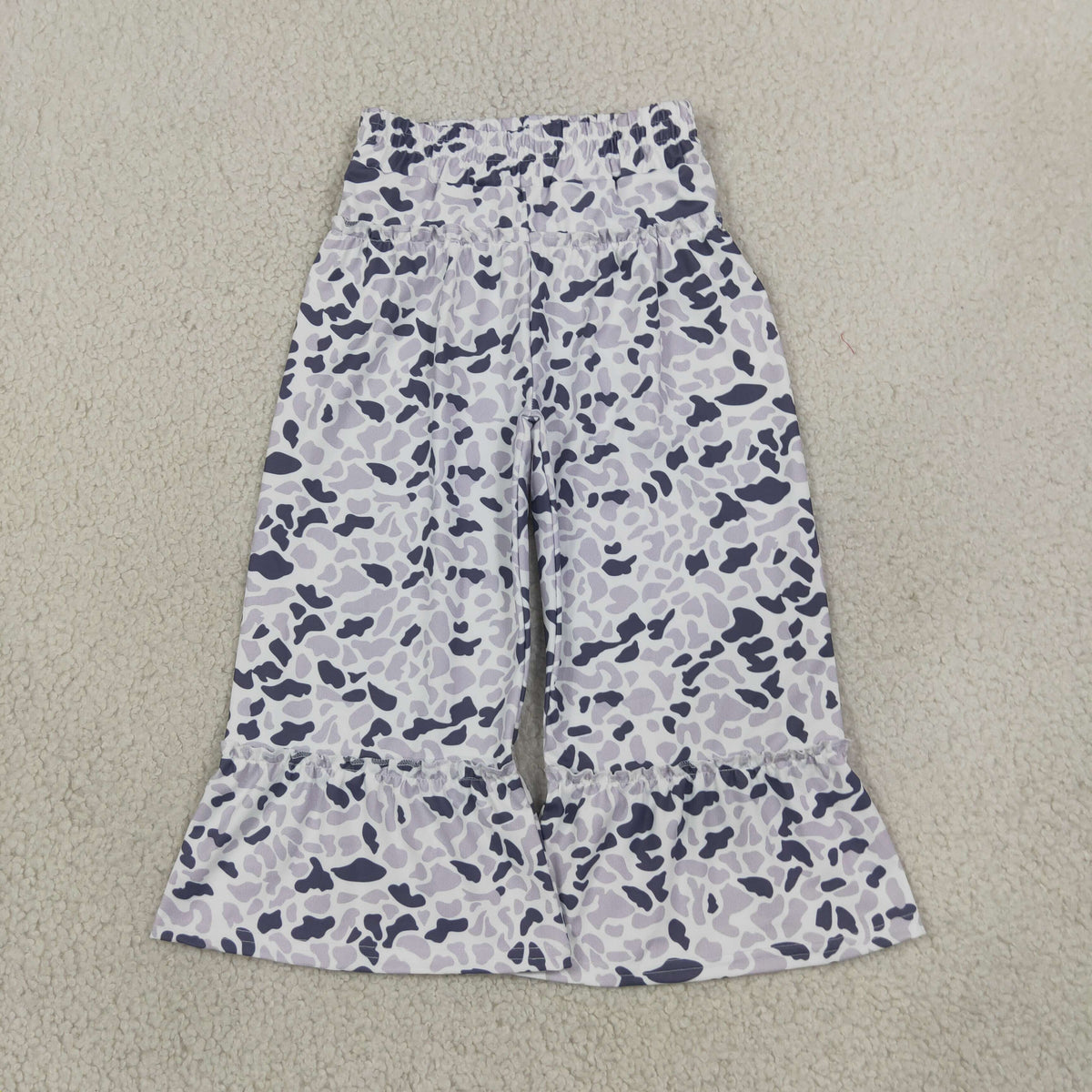 Baby Girls Kids Grey Camo Ruffle Pants Bottoms Yoga Active Clothes RTS