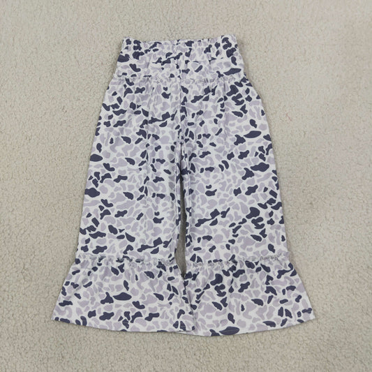 Baby Girls Kids Grey Camo Ruffle Pants Bottoms Yoga Active Clothes RTS