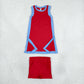 Baby Girls Kids Sleeveless Blue Trim Tops Red Pockets Shorts Set Yoga Active Clothes RTS