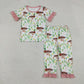 Baby Girls Kids Short Sleeves Ducks Flower Shirt Pants Pajamas Set RTS