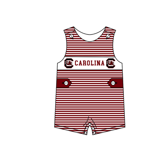 ( Moq 5 ) Baby Boys Kids Sleeveless Chicken Stripes Team Summer Romper