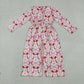 Baby Girls Kids Long Sleeves Bows Hearts Valentine's Day Jumpsuit RTS