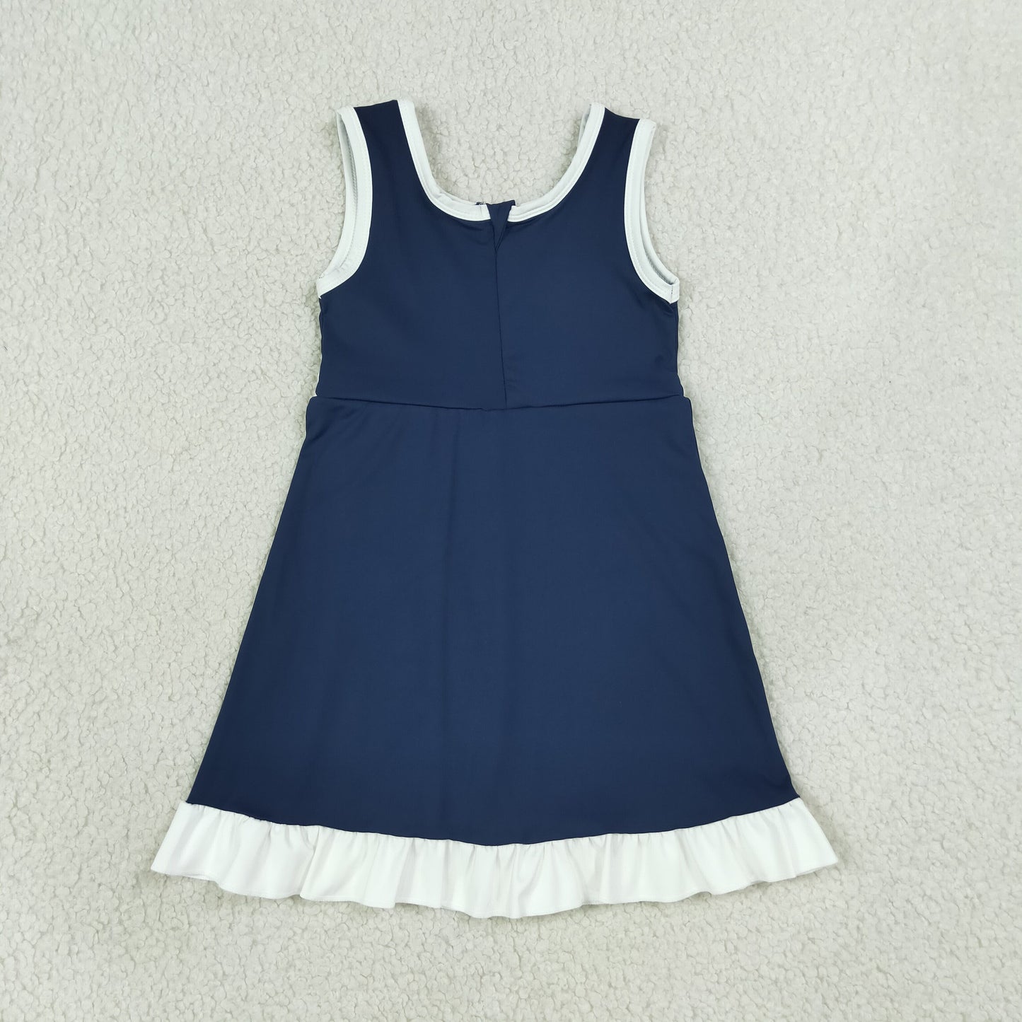 Baby Girls Kids Sleeveless Shorts Scallop Navy Dress Yoga Active Clothes RTS