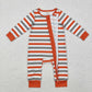 Baby Boy Long Sleeves Stripes Zipper Bamboo Romper