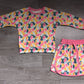 ( No moq ) Preorder Baby Girls Kids Long Sleeves Shirt Rabbits Camo Skirt Shorts Easter Set
